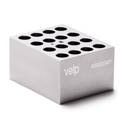 Chemglass Life Sciences&nbsp;ECODryBlock for 12mm & 13mm Round Bottom Tubes, 13.9mm O.D x 48.4mm Deep Well, 16 Wells