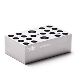 Chemglass Life Sciences&nbsp;ECODryBlock Combo Block for 16mm & 22mm Round Bottom COD Test Tubes, 16mm O.D x 47mm Deep Well, 18 Wells & 22mm O.D x 45.5 Deep Well, 2 Wells