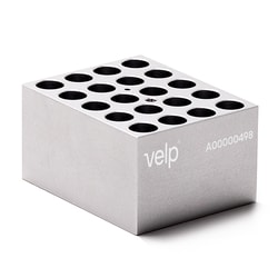 Chemglass Life Sciences&nbsp;ECODryBlock for 12mm & 13mm Round Bottom Tubes, 13.9mm O.D x 48.4mm Deep Well, 20 Wells