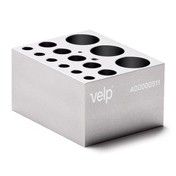 Chemglass Life Sciences&nbsp;ECODryBlock Combo Block for 6mm, 12mm, 13mm, & 25mm Round Bottom Test Tube, 8.3mm O.D x 48.4mm Deep Well, 6 Wells & 13.9mm O.D x 48.4mm Deep Well, 5 Wells & 26.2mm O.D x 48.4mm Deep Well, 3 Wells