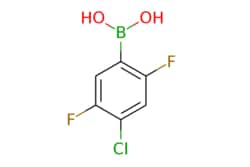 eMolecules​&nbsp;2055778-26-0 | 4-Chloro-2,5-difluorophenylboronic acid | Ambeed | MFCD18415647 | 192.350 | C6H4BClF2O2 | 95.000 | OB(O)c1cc(F)c(Cl)cc1F | 5g | 808513621