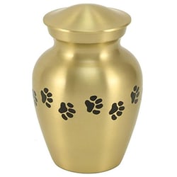 Med Vet International&nbsp;Jorvet Petite Pawprint Urn, Classic Brass, J0316PPP