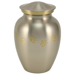 Med Vet International&nbsp;Jorvet Small Pawprint Urn, Classic Pewter, J0316PPPS