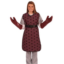 Med Vet International&nbsp;X-Ray Apron w/ Velcro Tie, Royal Blue with White Paws, Small, 34