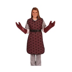 Med Vet International&nbsp;X-Ray Apron w/ Quick Release - Large Burgundy w/ Black Paws, J0676ML