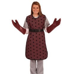 Med Vet International&nbsp;X-Ray Apron w/ Velcro Tie, Maroon with Black Paws, Large, 38