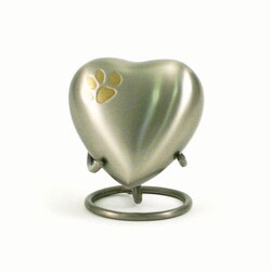 Med Vet International&nbsp;Jorvet Pawprint Heart Urn, Classic Pewter, J0316PPPH