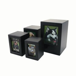 Med Vet International&nbsp;Jorvet Black Finish MDF Photo Box Urn, Large, J0316PFL