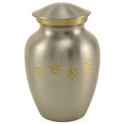 Med Vet International&nbsp;Jorvet X-Small Pawprint Urn, Classic Pewter, J0316PPPXS