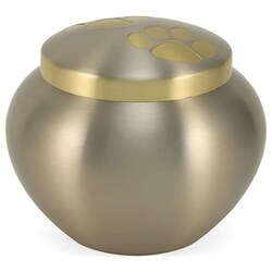 Med Vet International&nbsp;Jorvet Double Paw Odyssey Urn, Medium, Pewter/Brass, J0316DPM