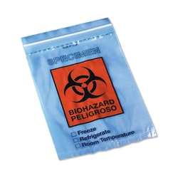 Med Vet International&nbsp;Specimen Biohazard Transport Bags, Zipper Closure, 6