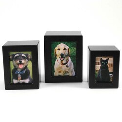 Med Vet International&nbsp;Jorvet Black Finish MDF Photo Box Urn, Small, J0316PFS