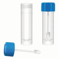 Med Vet International&nbsp;Jorvet 18mL Specimen Container with Spoon, J1069, 50 Pack