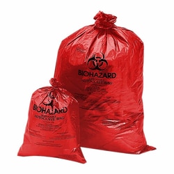 Med Vet International&nbsp;Biohazard Disposal Bags, 6-9 Gallons, J1067A, 50-Pack
