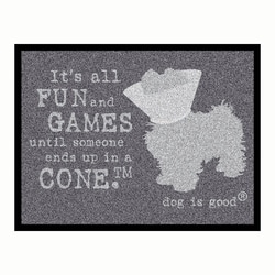 Med Vet International&nbsp;Dog is Good Welcome Mats - It's All Fun & Games - Small Dog/Gray, J1583B, Each