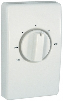 MSC&nbsp;TPI Line Voltage Thermostat, Single Pole, 50&deg;F to 90&deg;F, 25 A, 277 V AC, 1 ea