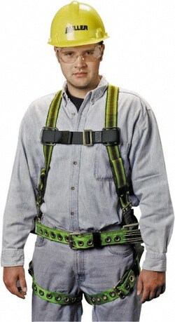 MSC&nbsp;Miller Full Body Safety Harness, Polyester and Elastomer, Universal, 400 lb Capacity, 1 ea