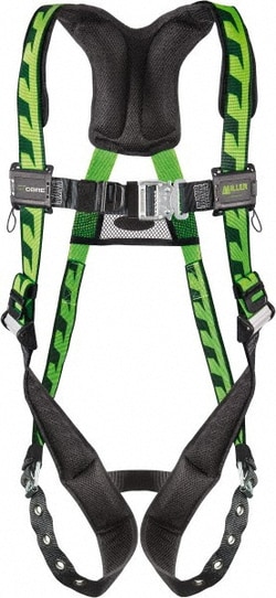 MSC&nbsp;Miller AirCore Full-Body Harness, Polyester, S/M, Green, 1/Each