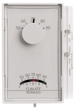 MSC&nbsp;SUPCO Mechanical Wall Thermostat, Vertical, Heating and Cooling, 1 ea