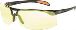 MSC&nbsp;Honeywell Uvex Protege Safety Glasses, Polycarbonate, Amber Lens, Metallic Black Frame, 1 ea