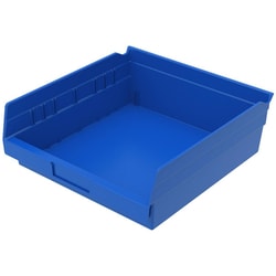 MSC&nbsp;Akro-Mils Shelf Bin, Polymer, Hopper Front, 11-1/8 in. x 11-5/8 in. x 4 in., 12/Ca.