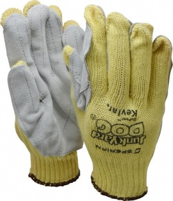 MSC&nbsp;Honeywell Junk Yard Dog Cut-Resistant Gloves, Kevlar, Leather Palm, 1 Pair