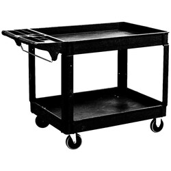 MSC&nbsp;Value Collection Utility Cart, 2-Shelf, Black, 46 in. x 25 in. x 33 in., 1 ea.