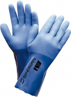 MSC&nbsp;PIP PVC Chemical Resistant Gloves, 12 in., 59 mil, Blue, Medium, 1/Pr.