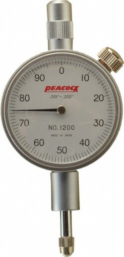 MSC&nbsp;Peacock Dial Drop Indicator, 0.200 in. Range, 0.001 in. Graduation, 1 ea