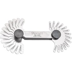 MSC&nbsp;Starrett Screw Pitch Gauge, 0.25 to 2.5 mm, 60&deg; Threads, 1 ea