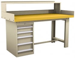 MSC&nbsp;Value Collection Modular Workstation, Plastic Laminate Top, 5 Drawers, 5,400 lb Capacity, 1 ea.