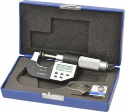 MSC&nbsp;Value Collection Electronic Micrometer, 0 to 1 in. Range, 0.00005 in. Resolution, 0.8 in. Disc Diameter, 1 ea.