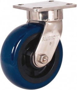 MSC&nbsp;Albion Casters Swivel Caster, Polyurethane, 5 in. Diameter, 350 lb. Capacity, 1 ea.