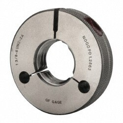MSC&nbsp;GF Gage Threaded Ring Gage, 1-3/8-6 UNC, Class 2A, 1 ea.