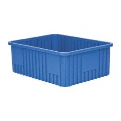 MSC&nbsp;Quantum Storage Dividable Storage Tote, Polypropylene, Stacking, Blue, 100 lb. Capacity, 1 ea