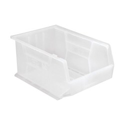 MSC&nbsp;Quantum Storage Systems Stack And Hang Bin, Polypropylene, 13.71 Qt., Clear, 4/Pk.