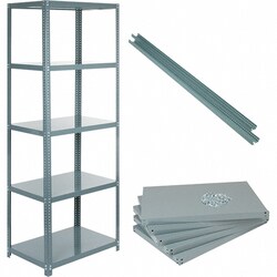 MSC&nbsp;Value Collection Shelf Post With Hi-Cap Deck, 96 in., Gray, 1 ea.