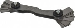 MSC&nbsp;PEC Tools Radius Gage Set, Steel, 1/32 in. to 17/64 in. Range, 16/Pk.
