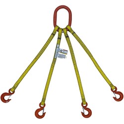 MSC&nbsp;Liftex Pro-Edge Bridle Web Sling, Type 10, Nylon, 4-Leg, 6 ft., 1 ea.