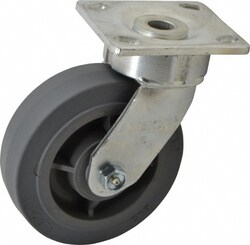 MSC&nbsp;Albion Swivel Top Plate Caster, Soft Rubber, 6 in., 600 lb. Capacity, 1 ea.