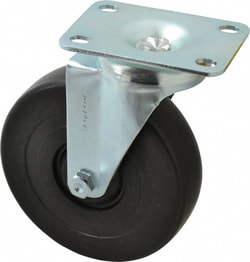 MSC&nbsp;Shepherd Swivel Top Plate Caster, Polyolefin, 5 in. Wheel, 280 lb. Capacity, 1 ea.