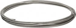 MSC&nbsp;Value Collection Aircraft Cable, Galvanized, 1/4 in. Diameter, 7x19 Strand, 1 ft.