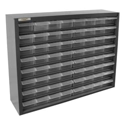 MSC&nbsp;Durham Steel Storage Cabinet, 64 Plastic Drawers, Gray, 1 ea