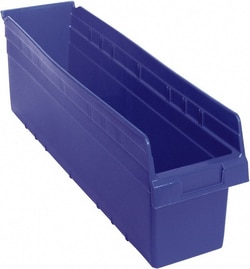 MSC&nbsp;Quantum Storage Store-Max Shelf Bin, Polypropylene, 23-5/8 in. x 6-5/8 in. x 8 in., Blue, 1/Each