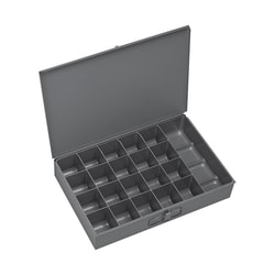 MSC&nbsp;Durham Compartment Box, 21 Compartments, Steel, Gray, 1 ea.