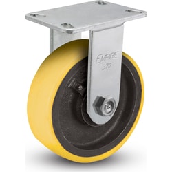 MSC&nbsp;Value Collection Rigid Top Plate Caster, Mold On Polyurethane, 10 in. Wheel, 3,000 lb. Capacity, 1 ea.