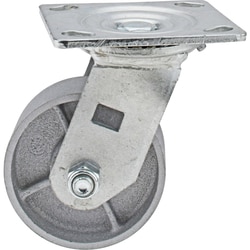 MSC&nbsp;Value Collection Swivel Top Plate Caster, Cast Iron, 4 in. Wheel, 600 lb. Capacity, 1 ea.