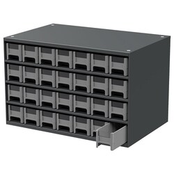 MSC&nbsp;Akro-Mils Modular Steel Frame Storage Cabinet, 28 Drawers, 17 in. x 11 in. x 11 in., 1 ea.