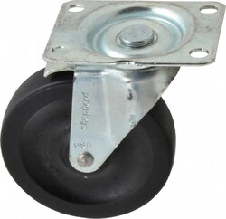 MSC&nbsp;Shepherd Swivel Top Plate Caster, Hard Rubber, 4 in. Wheel, 150 lb. Capacity, 1 ea.