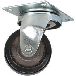 MSC&nbsp;The Fairbanks Company Swivel Top Plate Caster, Rubber, 170 Lb Capacity, 3 in. Diameter, 1 ea.